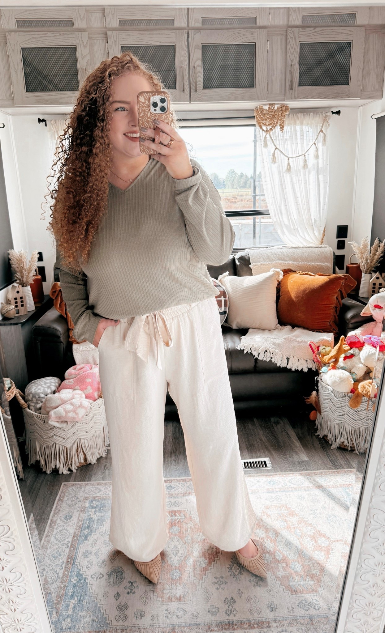 Autumn ready 🍁 Lightweight layers, soft neutrals, and comfortable office ready pants 👏This look makes workdays feel a little more stylish ✨ office outfit | office style | office look | amazon office outfit | amazon office style | amazon office must haves | work wear | amazon work wear | work wear style | amazon work wear style | green long sleeve | amazon green long sleeve | amazon fall top | fall top | dress pants | work pants | cream pants | cream dress pants | Amazon dress pants | Amazon work pants | mules | amazon mules | amazon finds | amazon fashion | amazon outfit | amazon look | fall office look | fall work wear look | fall 2025 

#LTKWorkwear #LTKMidsize #LTKStyleTip