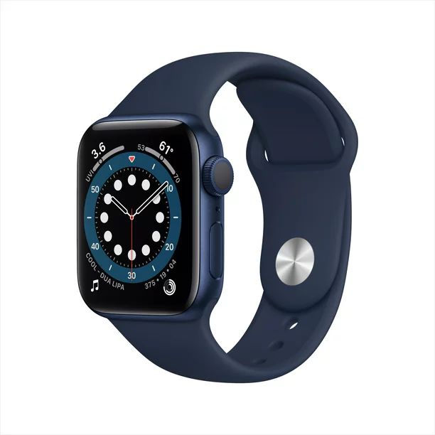 Apple Watch Series 6 GPS, 40mm Blue Aluminum Case with Deep Navy Sport Band - Regular | Walmart (US)