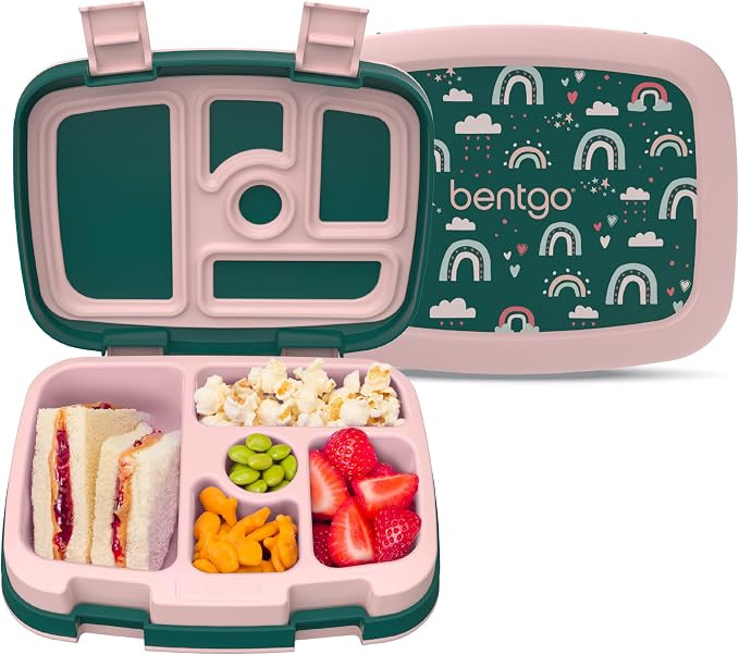 Bentgo Kids Prints Leak-Proof, 5-Compartment Bento-Style Kids Lunch Box - Ideal Portion Sizes for... | Amazon (US)