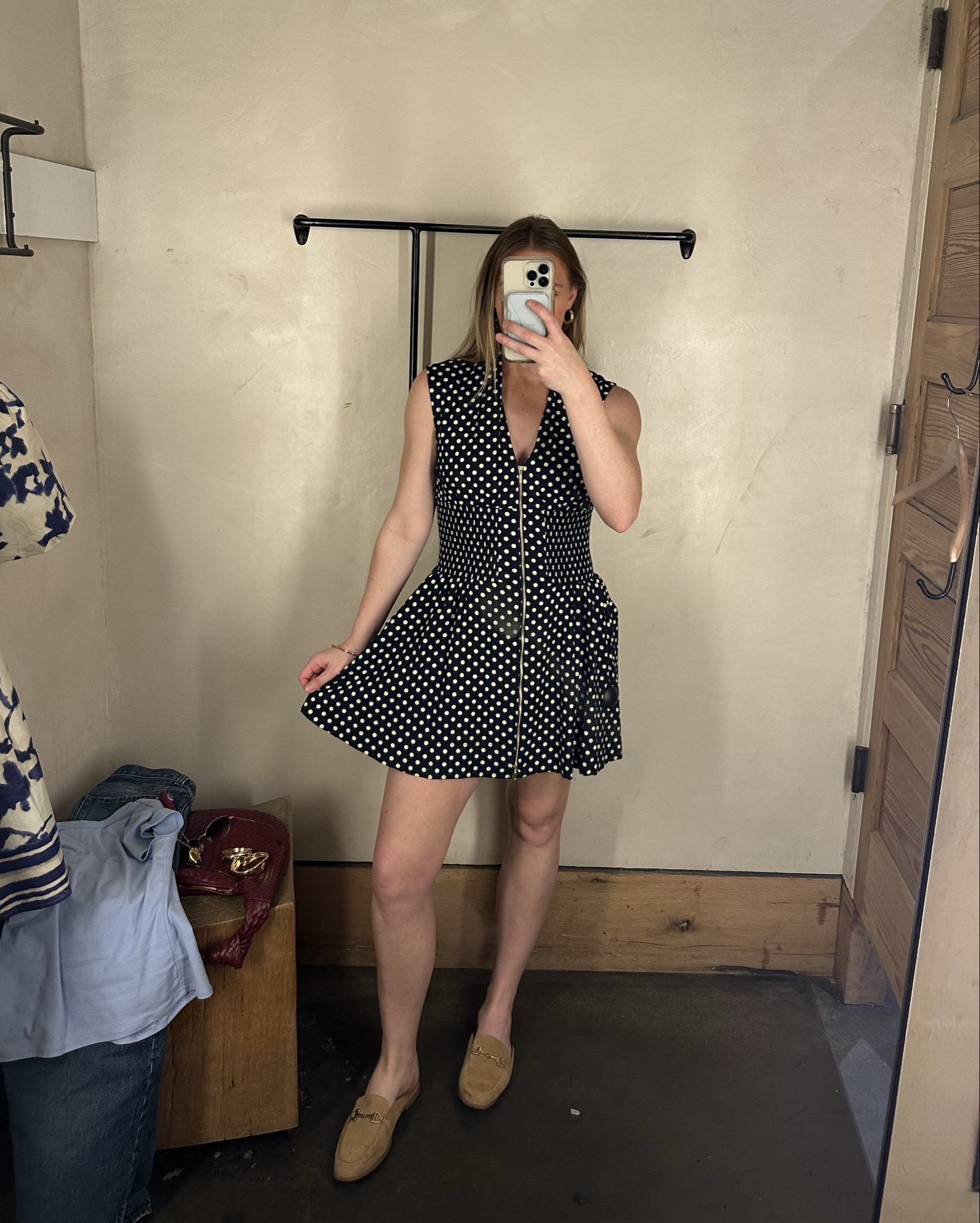 Obsessed with this navy/yellow polka dot mini dress from Anthropologie!! Would be so cute for Easter! It comes in different length and color options as well!💛

So comfy and can be worn for so many occasions!

Size small 

#LTKSeasonal #LTKootd #LTKgrwm