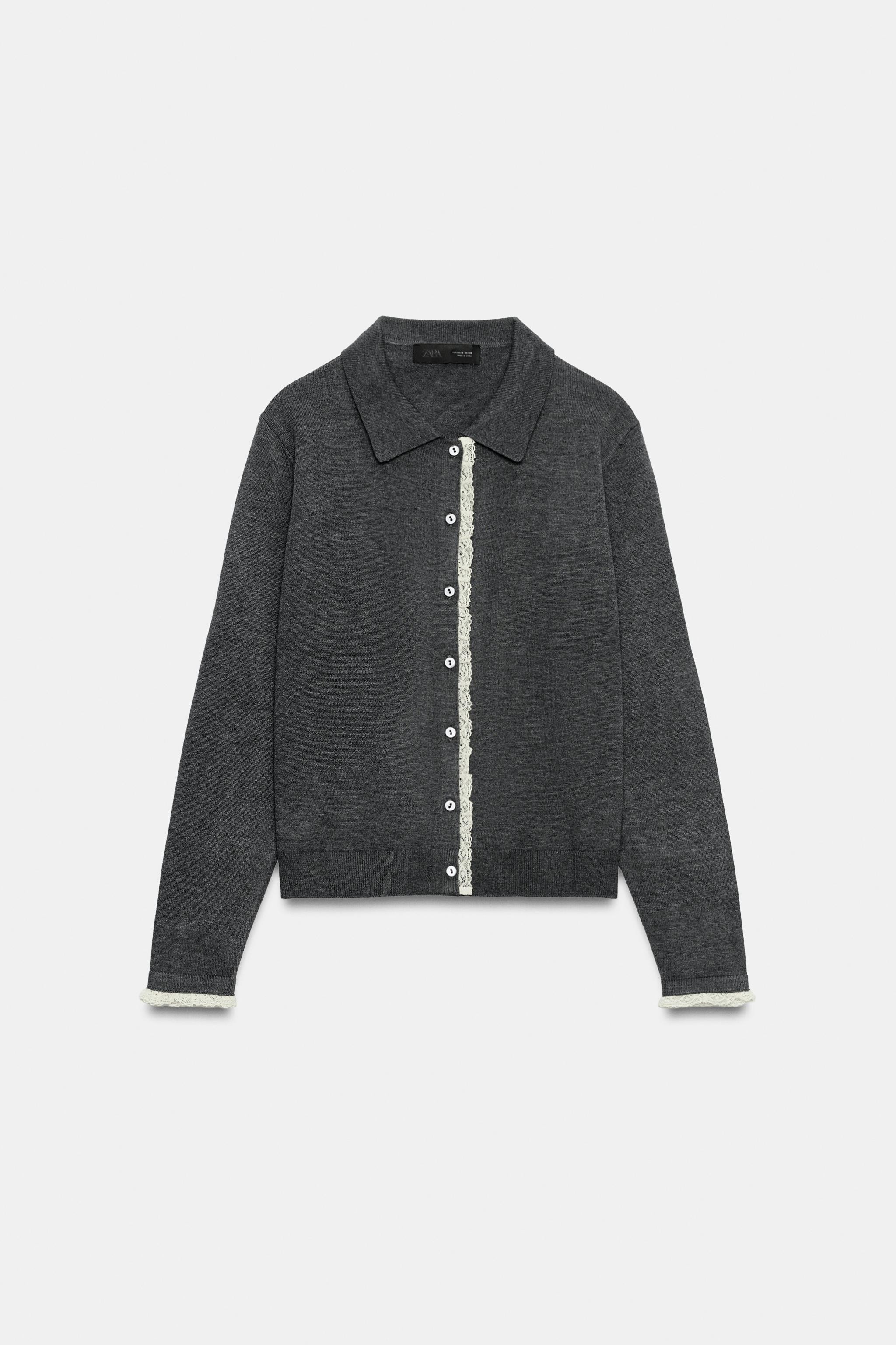 COMBINED LACE KNIT CARDIGAN | Zara UK