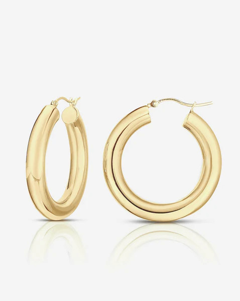 5 mm Gold Tube Hoops | Ring Concierge