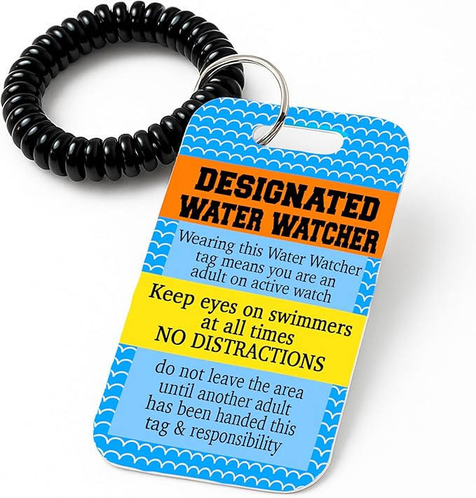 Pool Safety Bracelet - Water Watch Badge Tag for Kids, Beach & Vacation Swim Accessories | Amazon (US)