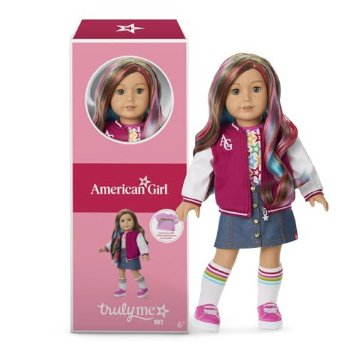 American Girl, Truly Me 18-inch Doll #101 with Gray Eyes, Wavy Caramel Hair, Light-to-Medium Skin, for Ages 6+ | Amazon (US)