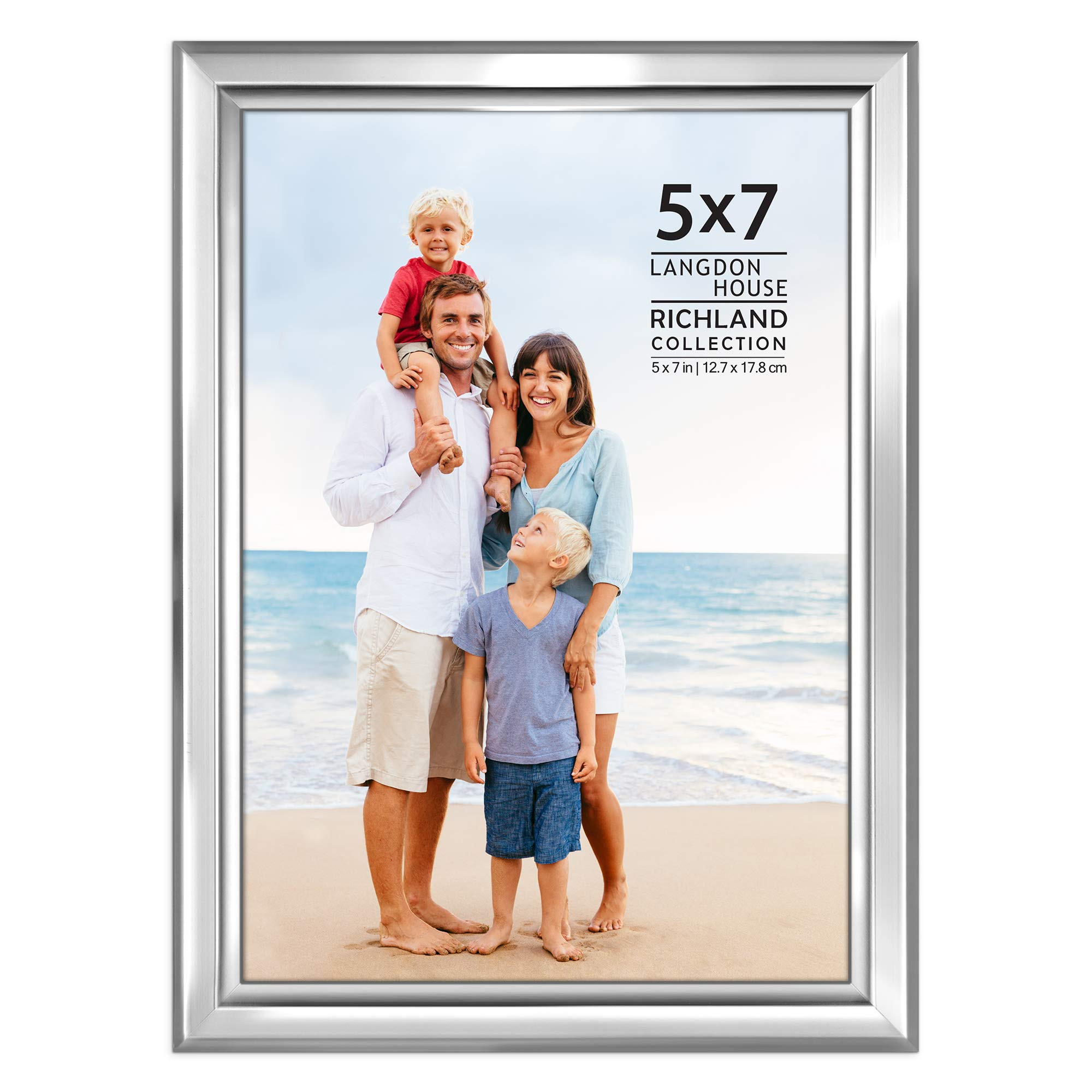 Langdon House 5x7 Silver Picture Frame - Distinguished Edging for Classic Style - Richland Collec... | Amazon (US)