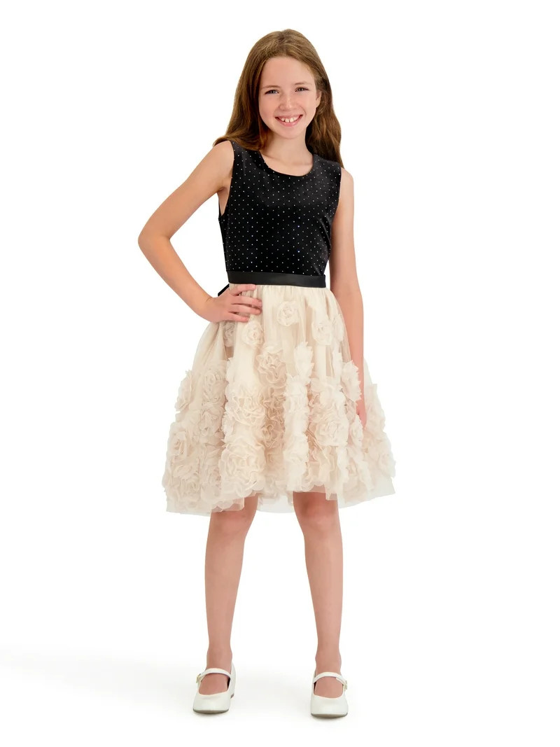 Kensie Girl Sleeveless Velvet High Low Dress, Sizes 4-16 | Walmart (US)