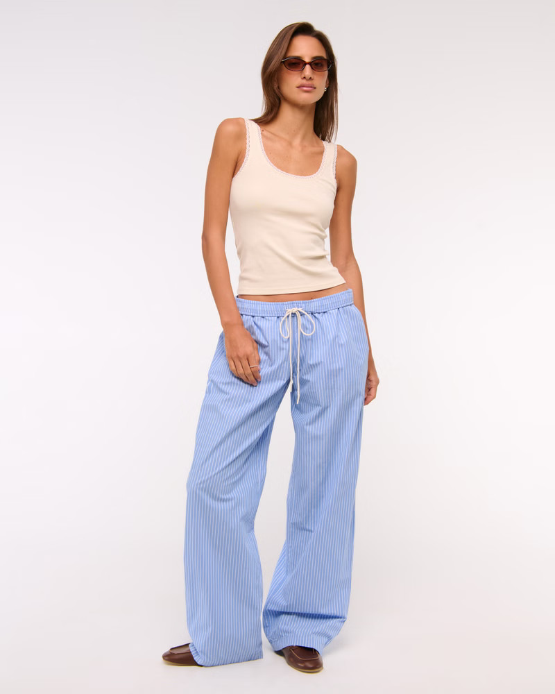 Women's Poplin Wide Leg Pull-On Pant | Women's New Arrivals | Abercrombie.com | Abercrombie & Fitch (US)