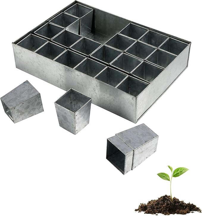 Kings County Tools Seed Starter Tray - Galvanized Steel Metal Seedling Tray with 24 Plant Starter... | Amazon (US)