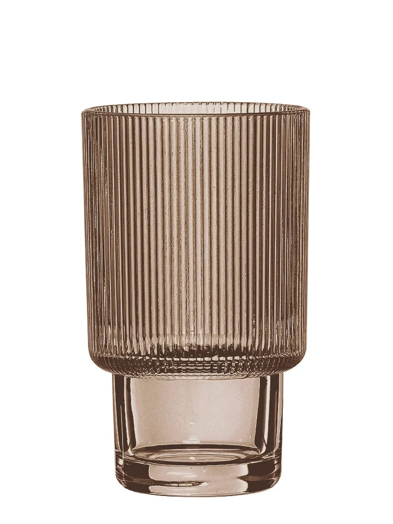 Better Homes & Gardens 13.5 oz Brown Stackable Ribbed Highball Glass | Walmart (US)