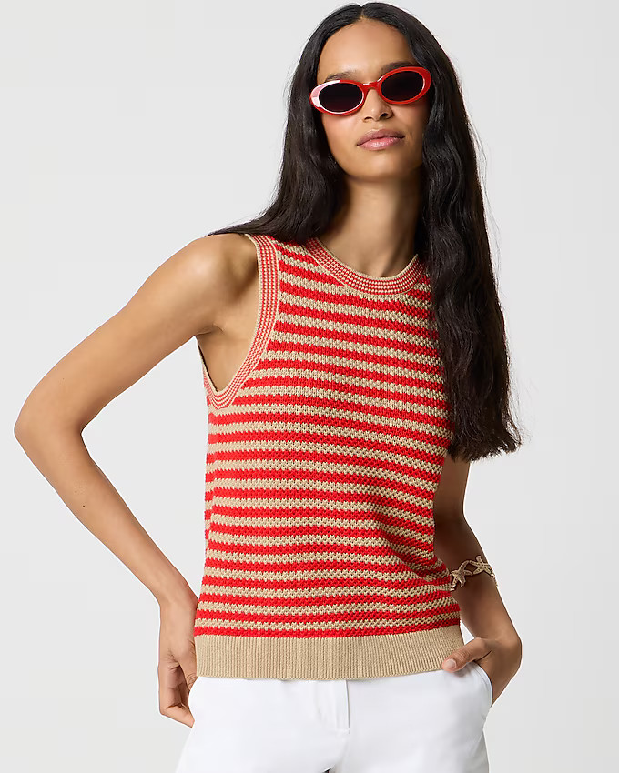 Striped textured sweater-tank | J.Crew Factory