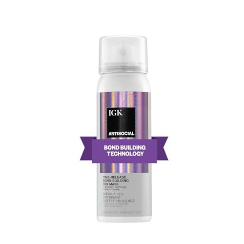 IGK ANTISOCIAL Bond-Building Dry Hair Mask Travel | Repair + Soften + Shine | Vegan + Cruelty Free | 1.7 Oz | Amazon (US)