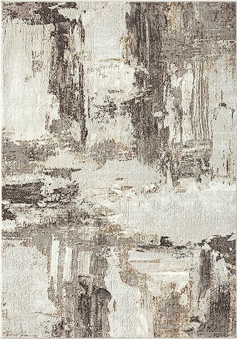 LUXE WEAVERS Camellia Collection 1660 Beige 8x10 Distressed Abstract Area Rug | Amazon (US)