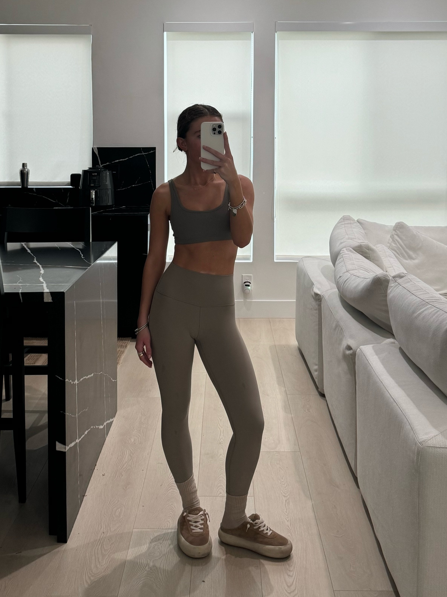 A tonal pilates outfit for today 

#aritzia #pilates #tonal #leggings #sportsbra #goldengoose 

#LTKU #LTKFindsUnder100 #LTKFitness