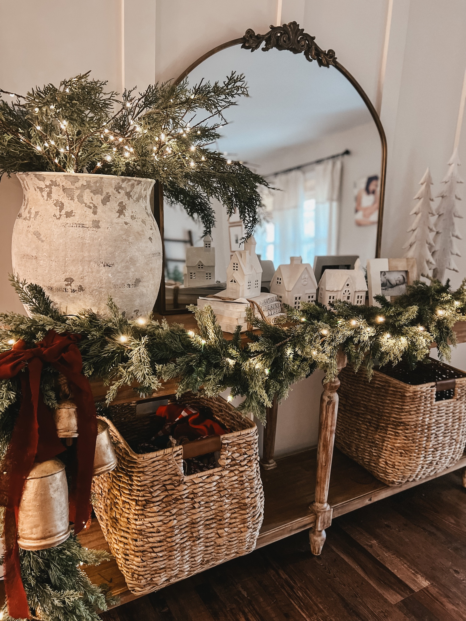 Christmas decor, living room Christmas decor, home decor, Christmas decor for the living room, amazon Christmas decor, Christmas garland, Christmas wreath, Christmas bells, entryway table. 

#LTKhome #LTKHoliday #LTKsalealert