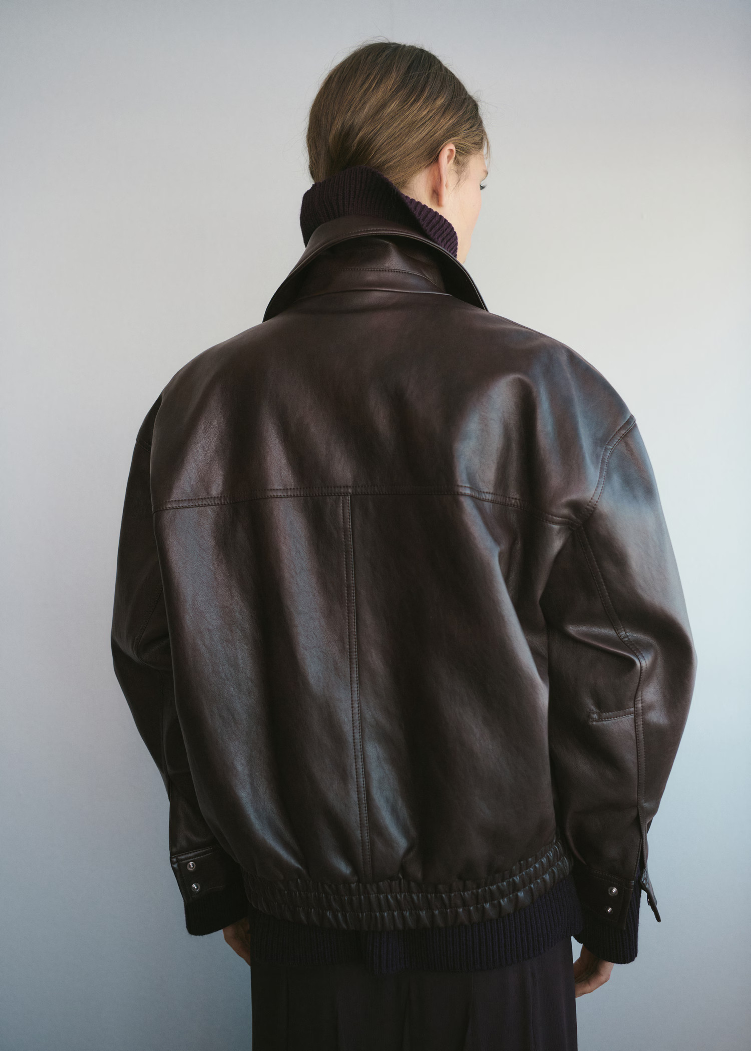 Oversized faux leather jacket | MANGO (UK)