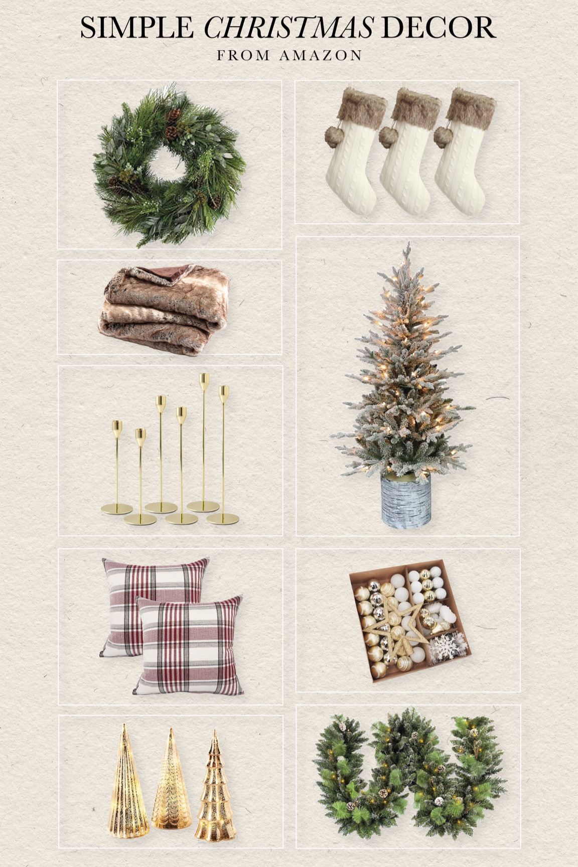 simple + neutral Christmas decor from amazon ✨ #amazon #christmasdecor

#LTKSeasonal #LTKunder50 #LTKHoliday