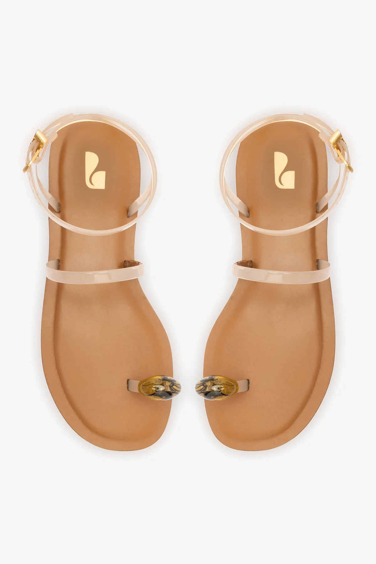 Biarritz Jelly Flat Sandal In Ivory Vinyl | Larroude
