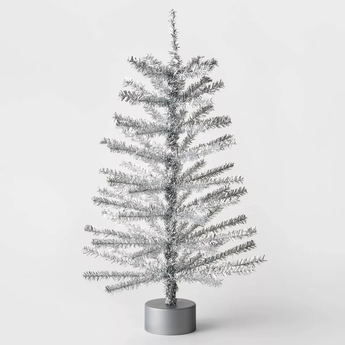 24" Unlit Tinsel Mini Artificial Christmas Tree Silver - Wondershop™ | Target