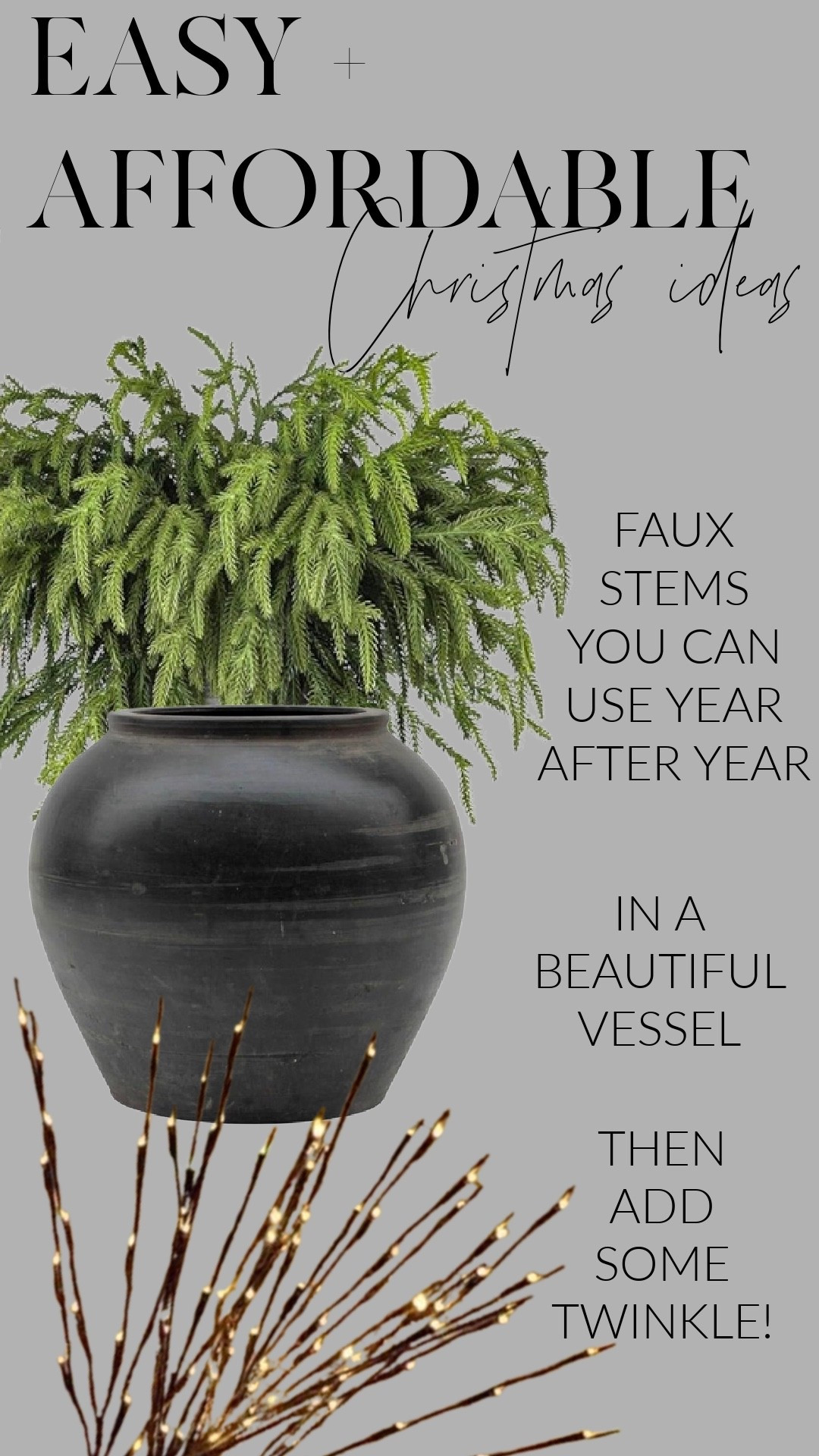 The easiest holiday decor hack 🎄✨
Faux stems + twinkle lights = instant cozy.
Shop the look ↓

#HolidayDecor #LTKfinds #CozyHomeVibes


#LTKHome #LTKHoliday #LTKSeasonal