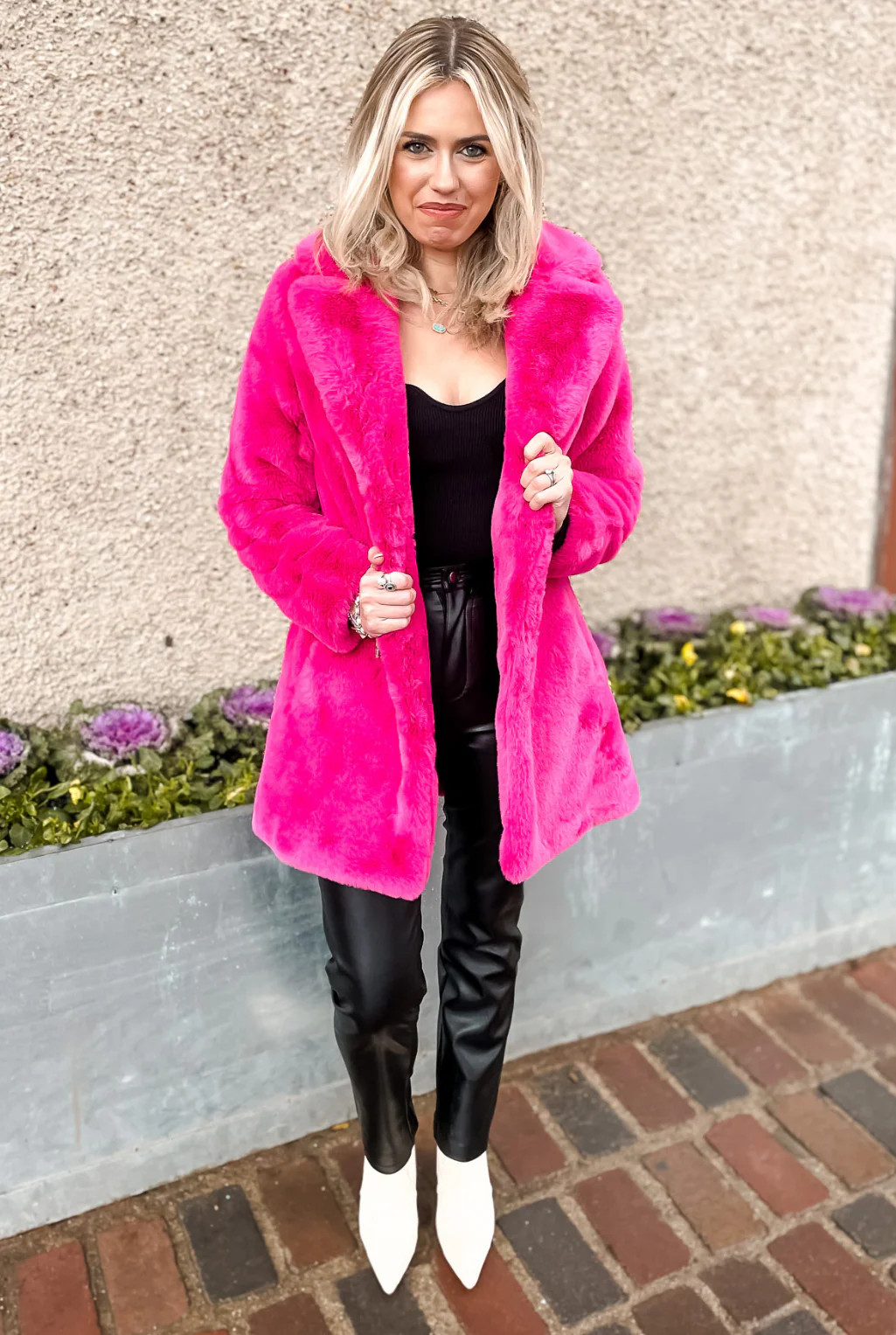 Le Mink Fur Jacket - Hot Pink Large | Tucker Brown