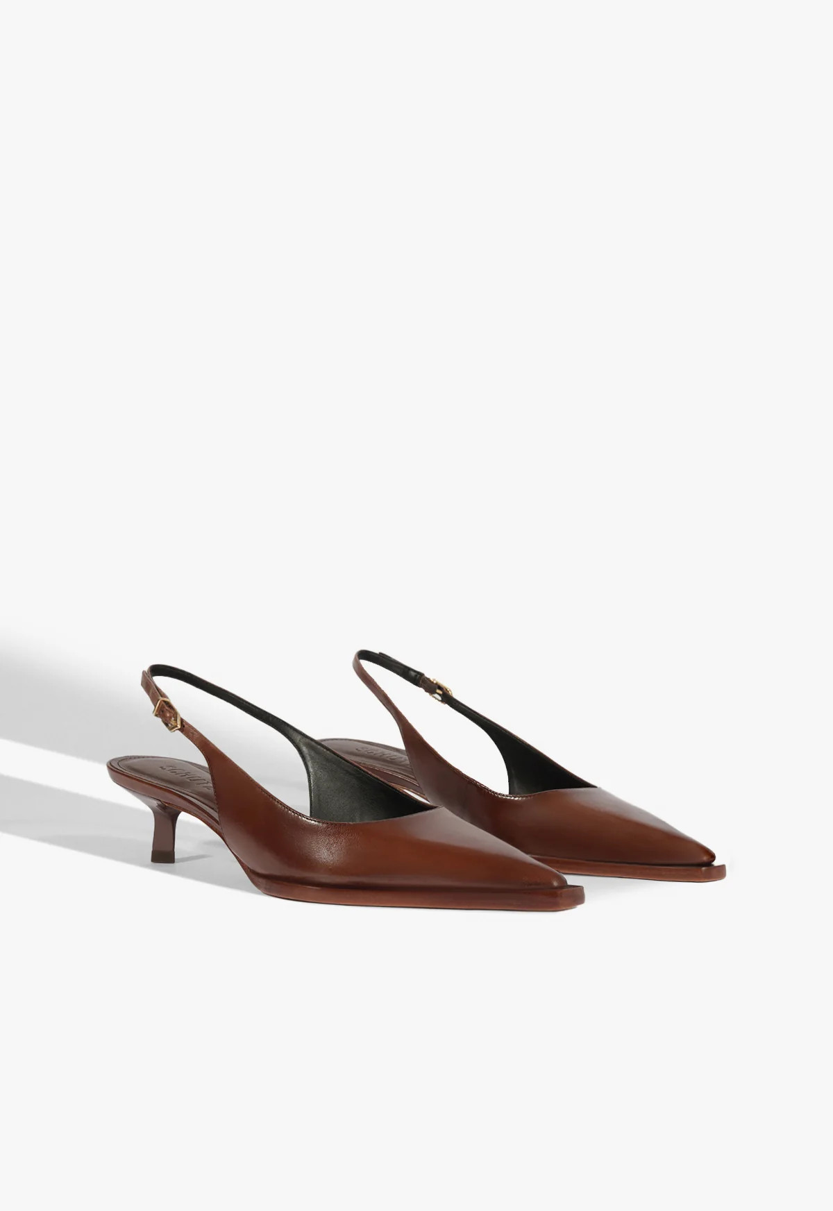 Daria Sling Brown Low Stiletto Heel Pump | Schutz (US)