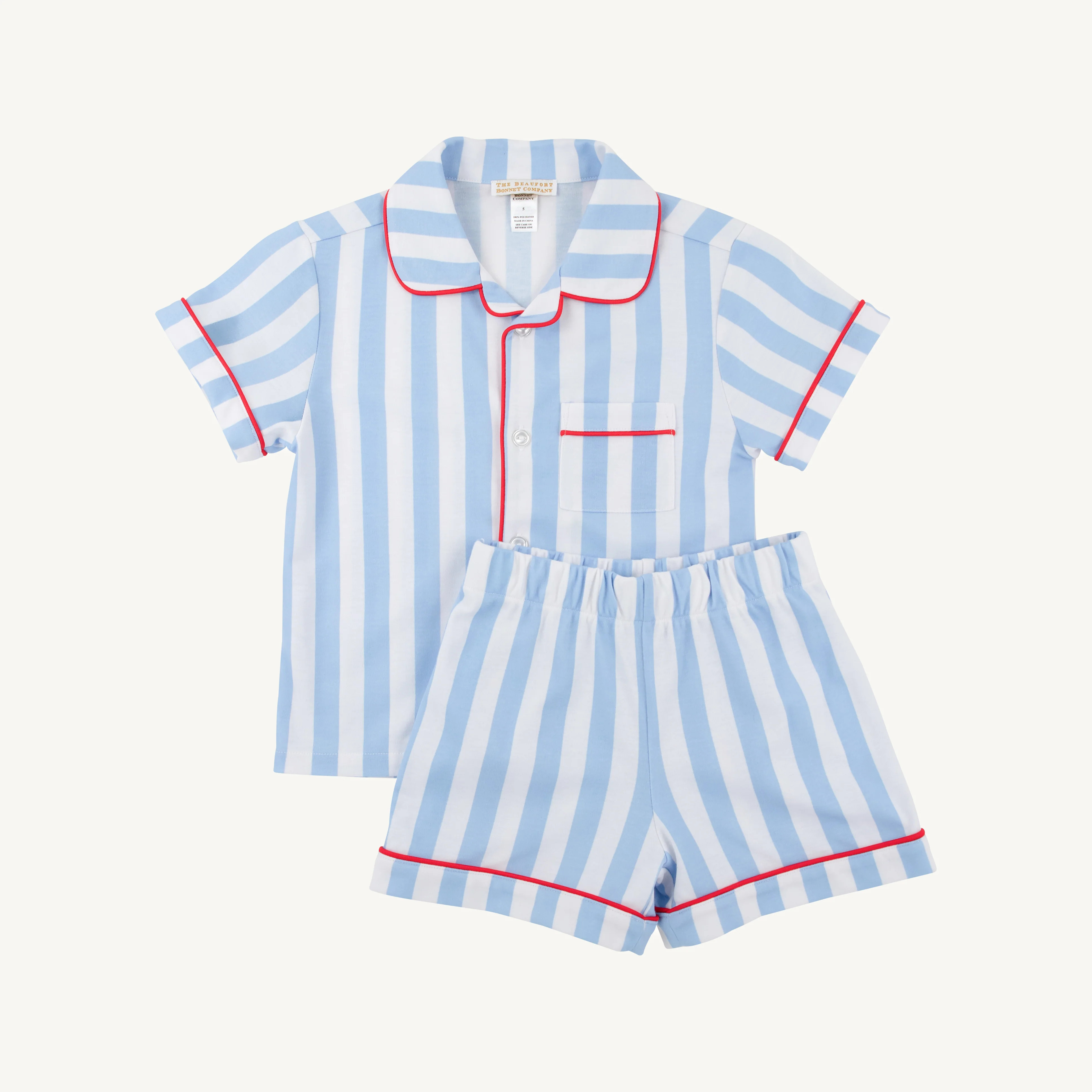 Short Sleeve Lock's Short Set - Caicos Cabana Stripe (Beale Street Blu | The Beaufort Bonnet Company