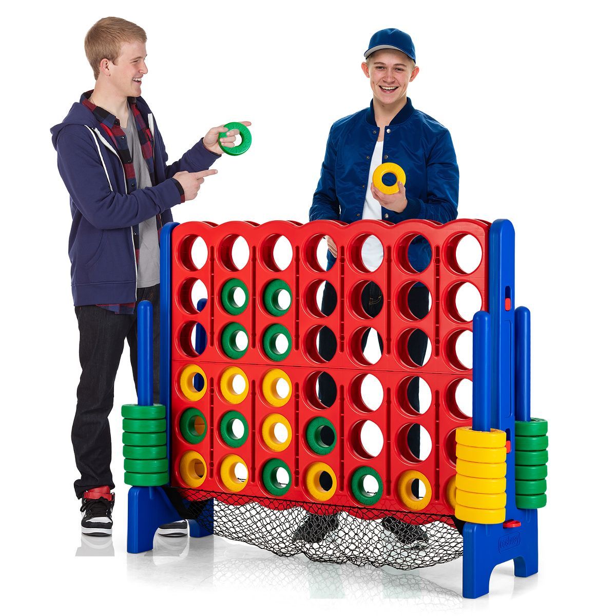 Costway 4-to-Score Giant Game Set 4-in-a-Row Connect Game W/Net Storage for Kids & Adult | Target
