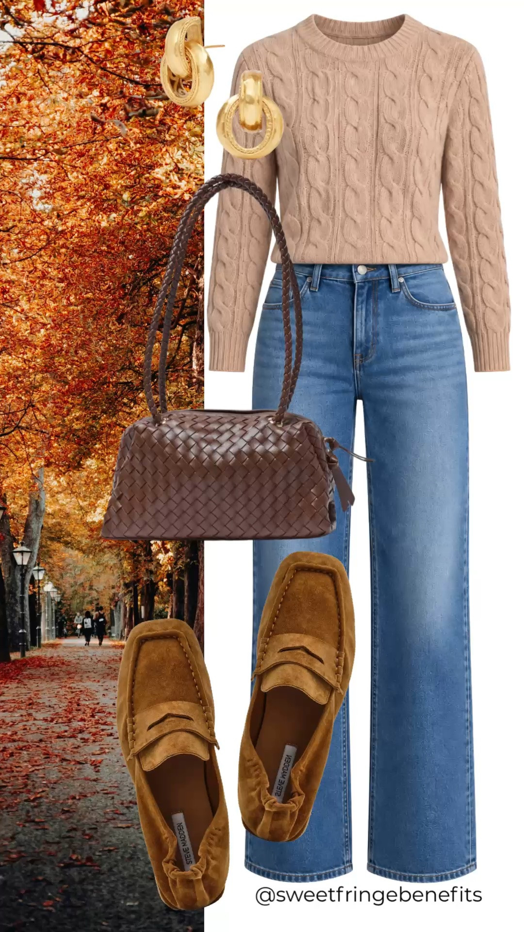 I’d wear this when I want to feel pulled together without making a big production out of it. The cable-knit sweater and jeans keep it easy, while the woven bag and loafers make it feel a little more finished.

#LTKootd #LTKWorkwear #LTKOver40