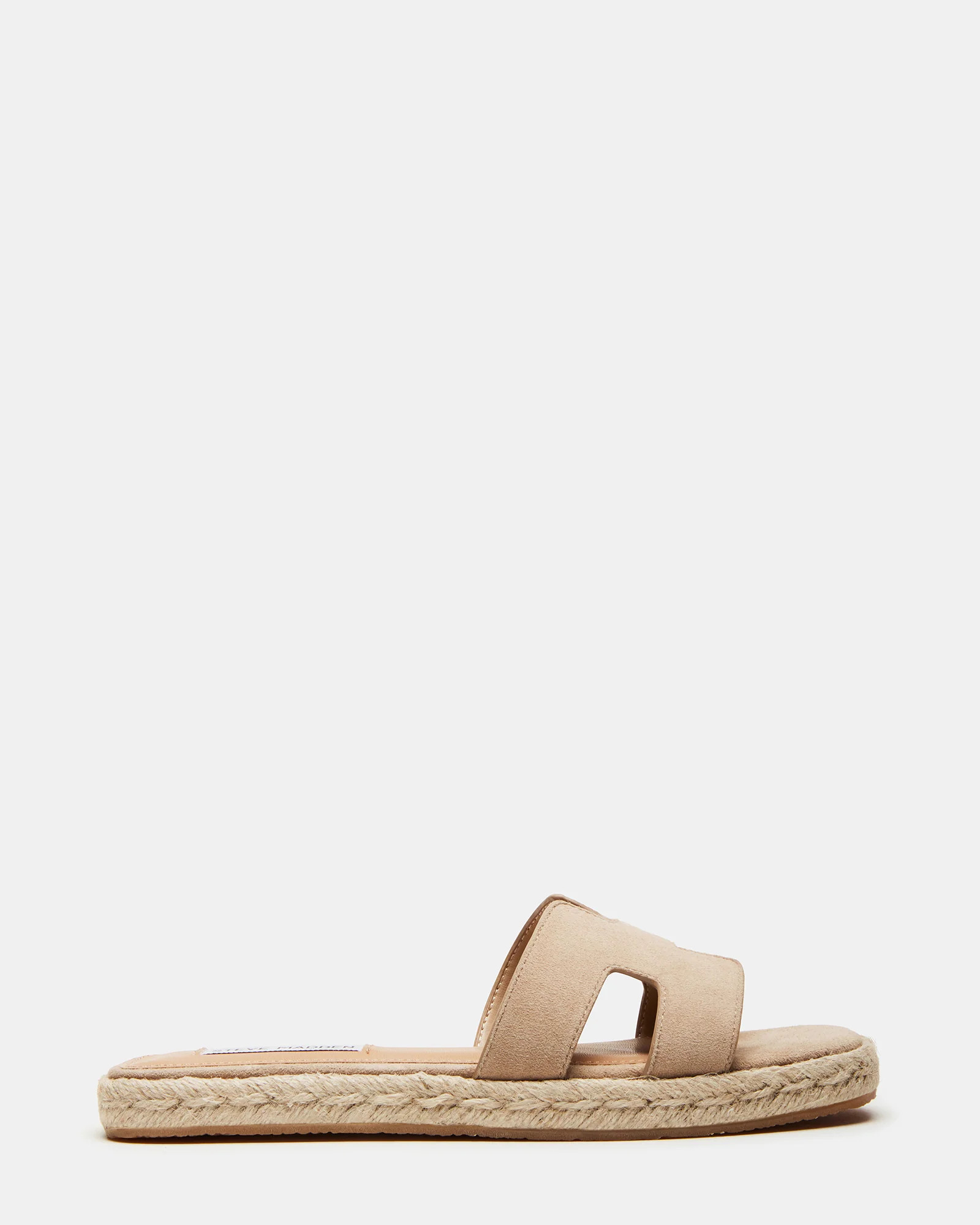 HEXA Sand Suede Suede Square-Toe Espadrille Slide Sandal | Women's Sandals | Steve Madden (US)