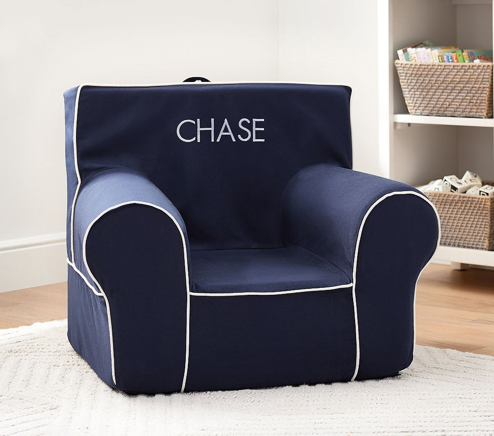 Anywhere Chair®, Navy with White Piping | Pottery Barn Kids
