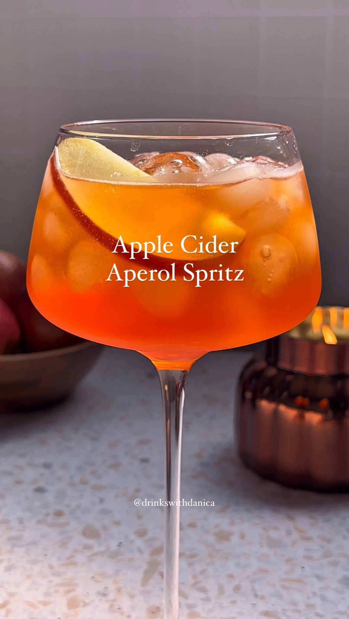 Apple Cider Aperol Spritz

Follow me on instagram and TikTok @drinkswithdanica for this recipe and more 