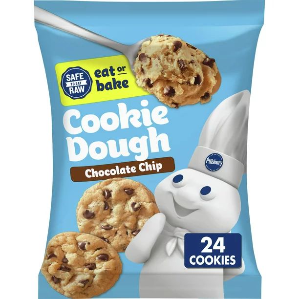 Pillsbury Ready To Bake Refrigerated Chocolate Chip Cookie Dough, 24 ct., 16 oz. - Walmart.com | Walmart (US)