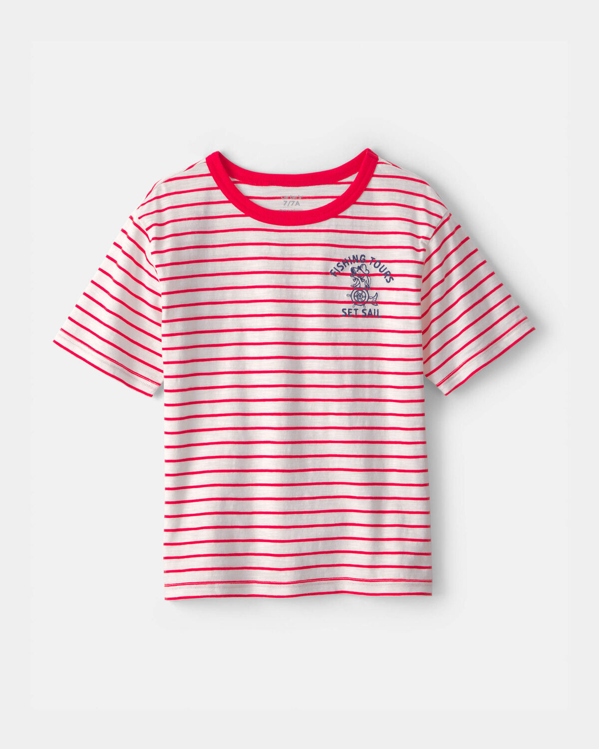 Boys Nautical Striped Graphic Tee - Red/Ivory | Carter's Inc