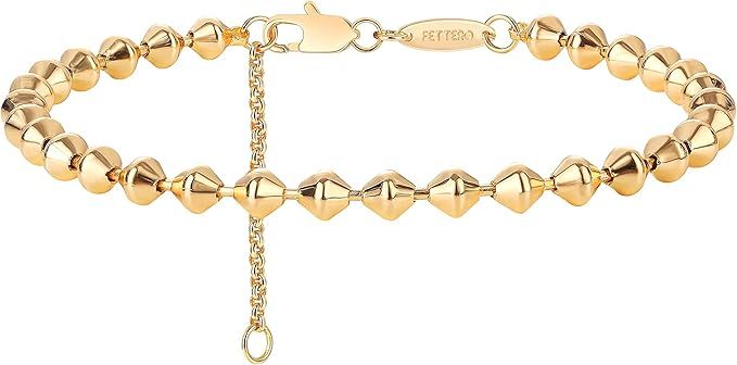 Fettero Gold Bracelet Chain 14K Gold Plated Dainty Minimalist Simple Boho Copper Jewelry Gift for... | Amazon (US)