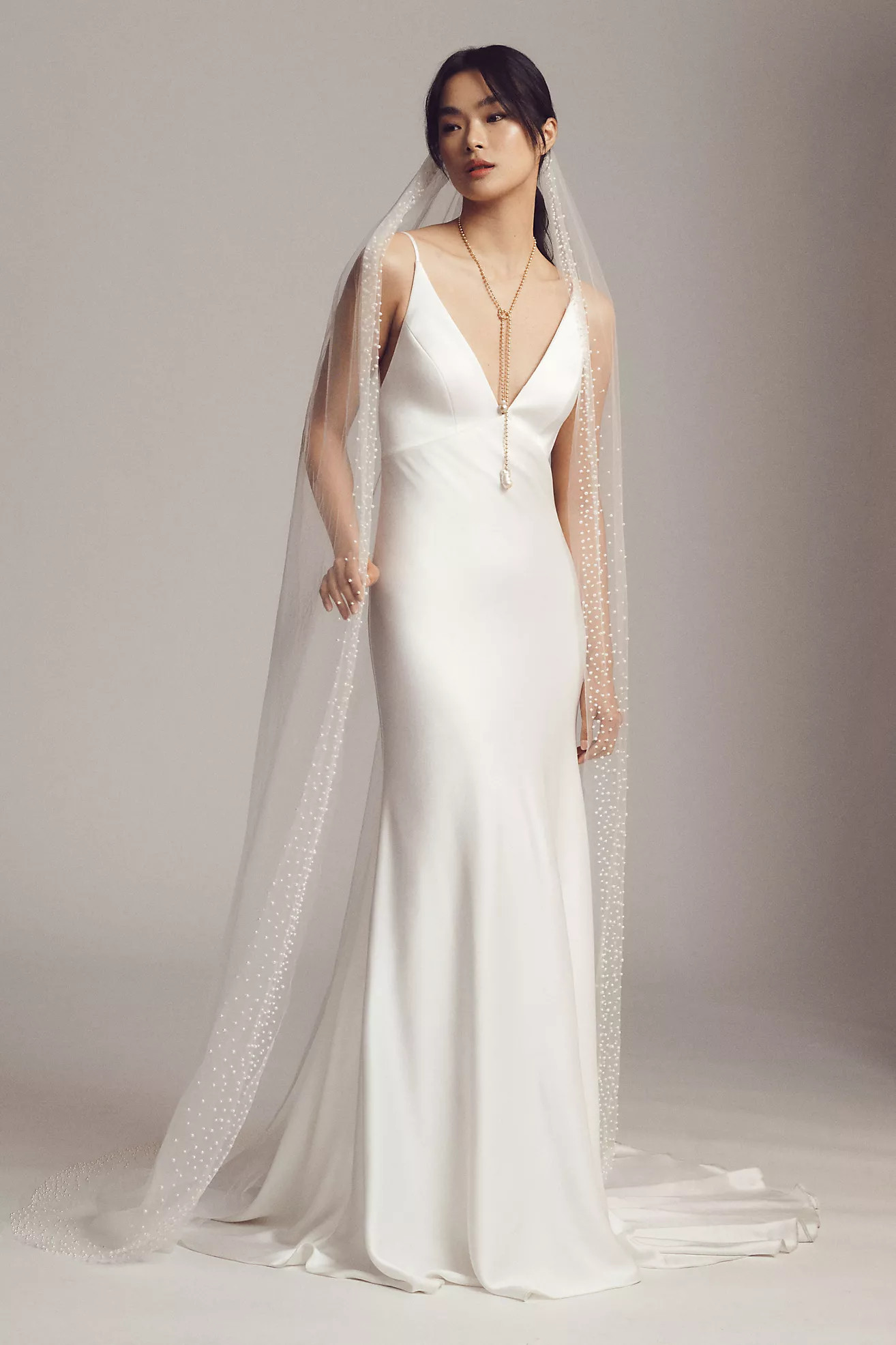 A.B. Ellie Hayden Pearl Cathedral Veil | Anthropologie (US)