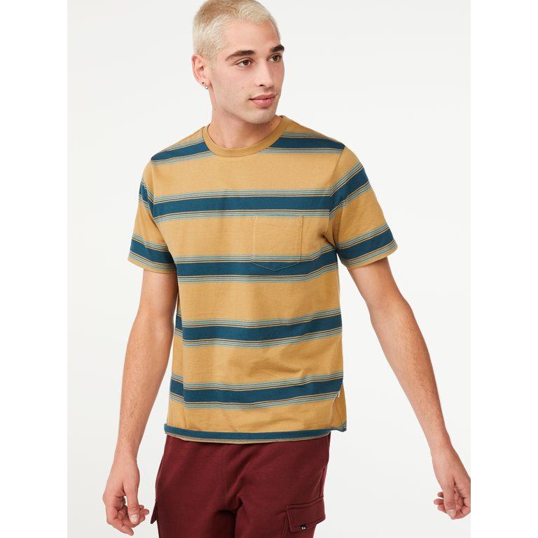 Free Assembly Men's Short Sleeve Striped Pocket T-Shirt | Walmart (US)