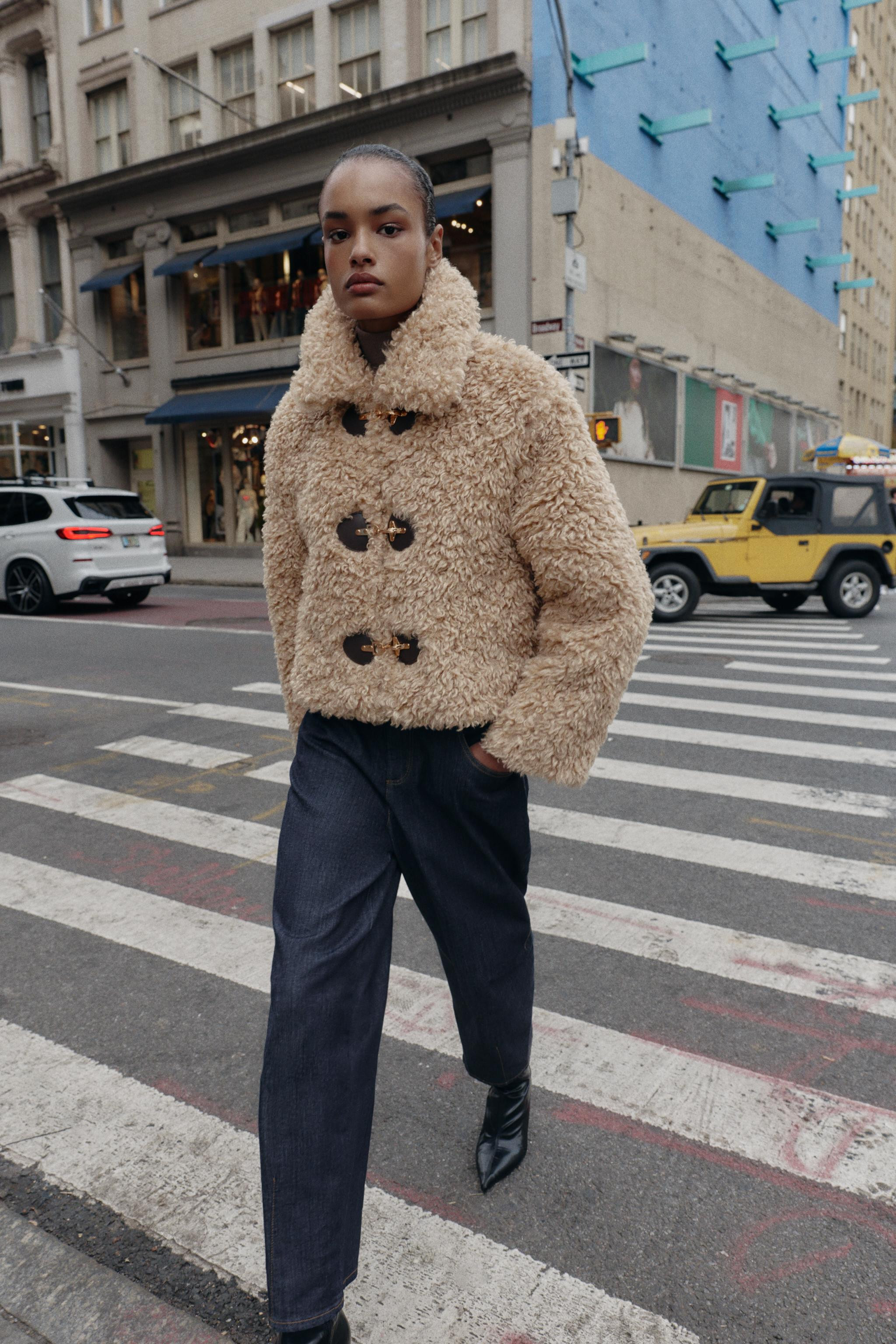 FAUX FUR TOGGLE JACKET | Zara US