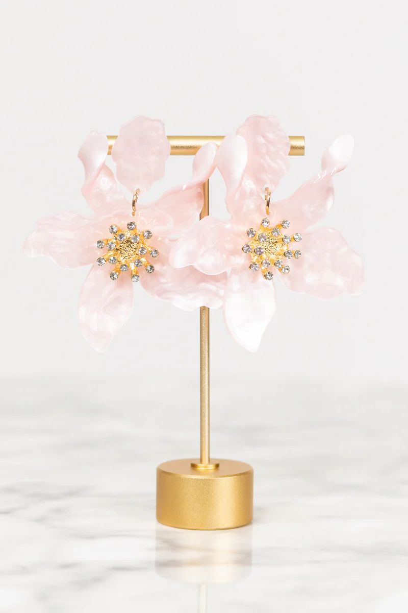 Claudia Flower Earrings- Pink | Avara