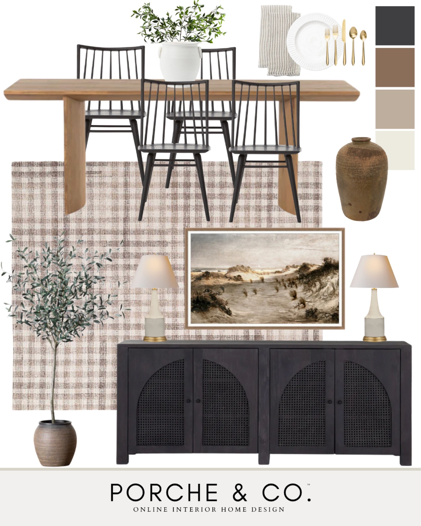 Dining room, dining room mood board, dining room decor, dining table, sideboard, dining chairs, neutral rug #diningroom #moodboard 

#LTKhome #LTKSeasonal #LTKstyletip
