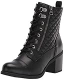 White Mountain Shoes Dorsett Women's Lace-up Stacked Heel Bootie, Black/Tumbled/Smooth, 7.5 M | Amazon (US)