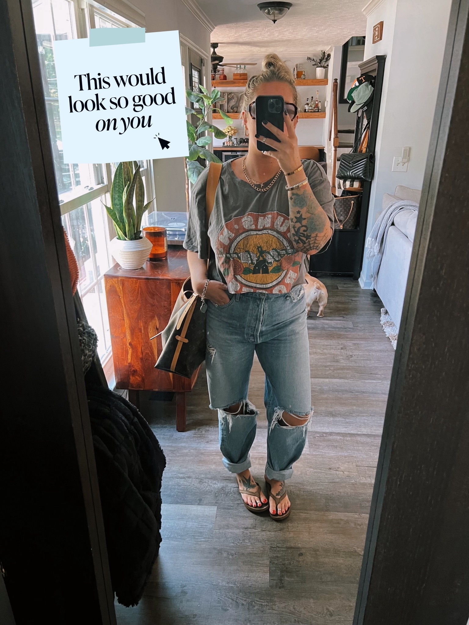 Splurge worthy jeans worth every penny. No stretch at all go up a size 

I crop my band tees ✂️

#LTKStyleTip #LTKMidsize #LTKFallSale