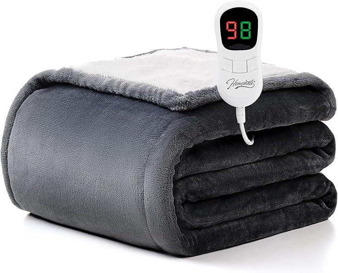 Homemate Heated Blanket Electric Throw - 50"x60" Heating Blanket Throw 1/2/4/6/8 Hours Auto-Off 1... | Amazon (US)