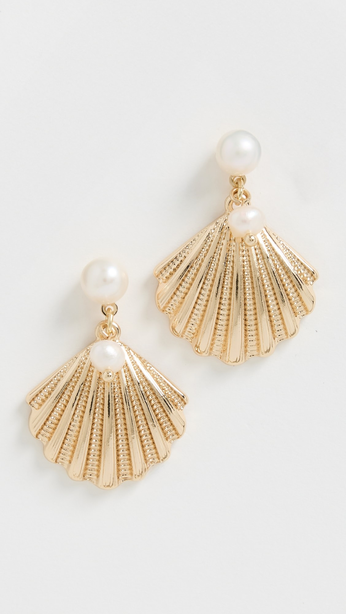 Ettika Scallop Shell and Pearl Earrings | Shopbop | Shopbop
