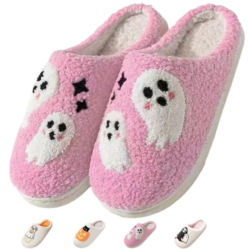 Cute House Slippers for Women Men Warm Cozy House Shoes Fuzzy Home Slippers with Memory Foam Indoor and Outdoor（pink38/39) | Amazon (US)