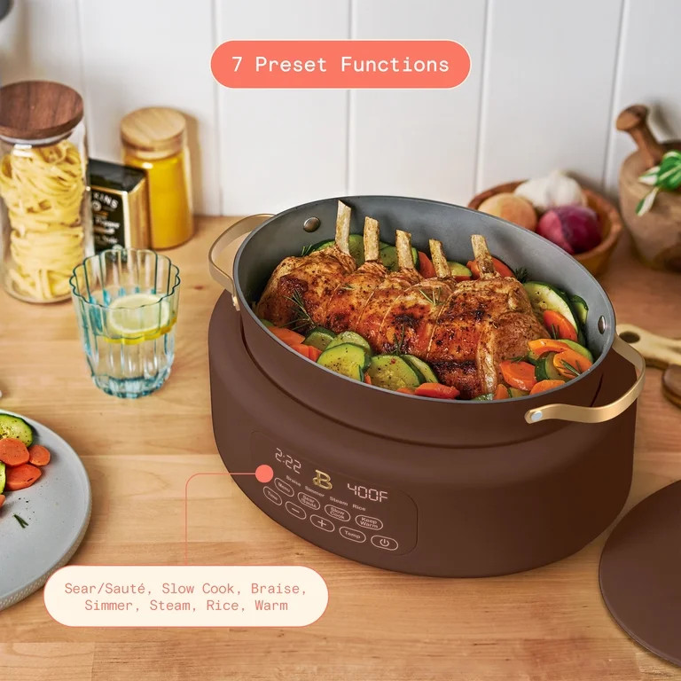 Beautiful 10 in 1, 6 Qt Electric Multi-Cooker, Chocolate by Drew Barrymore | Walmart (US)