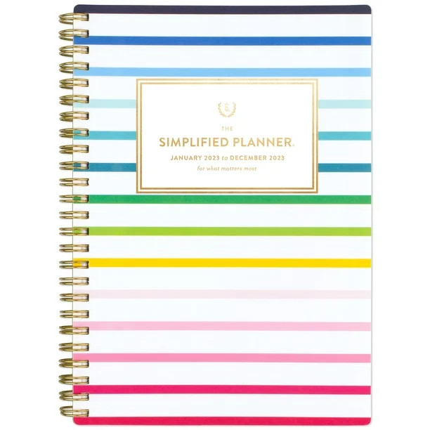 Simplified by Emily Ley for AT-A-GLANCE Happy Stripe 2023 Weekly Monthly Planner - Walmart.com | Walmart (US)
