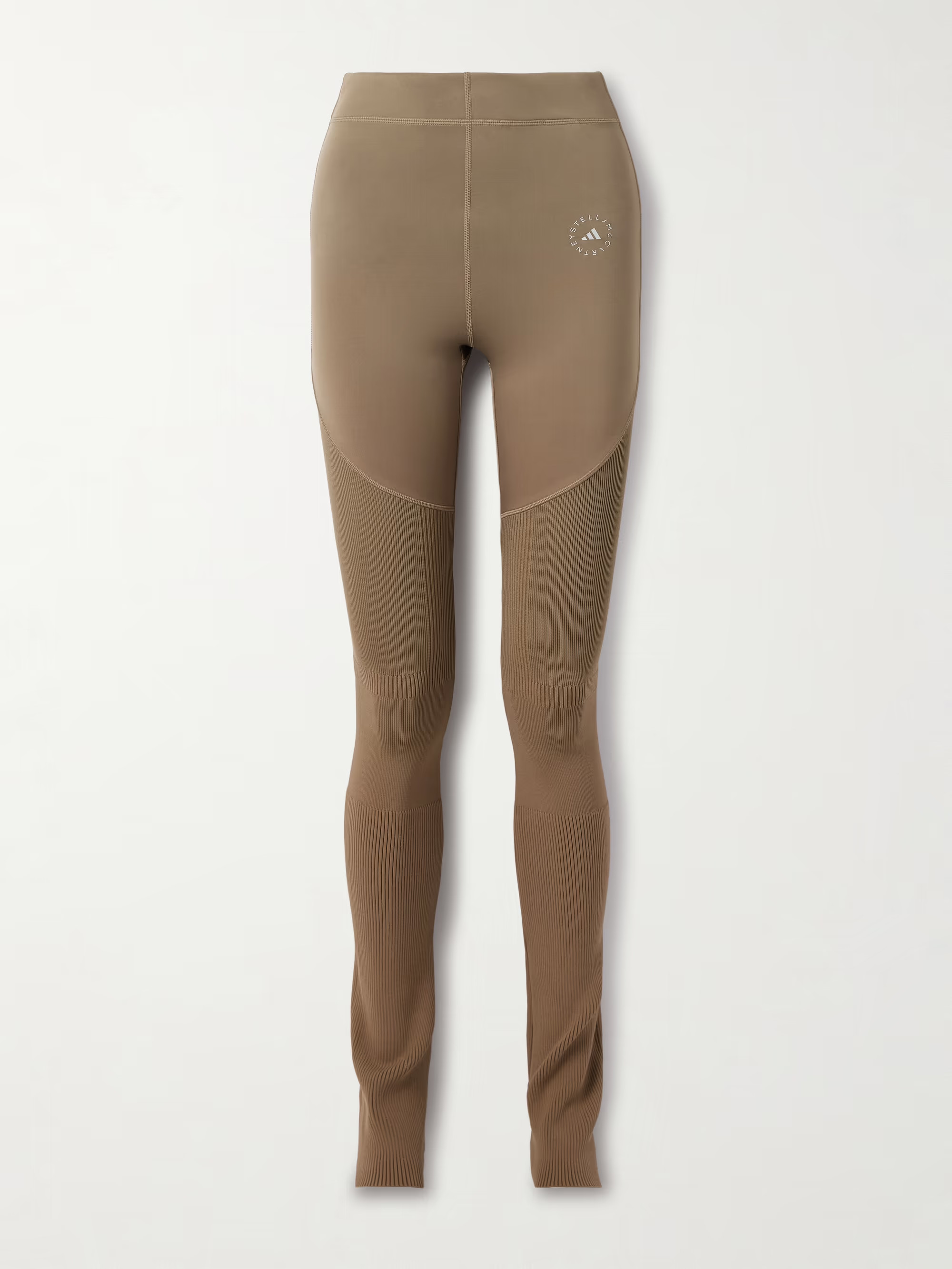 Paneled stretch recycled and ribbed-knit leggings | NET-A-PORTER (UK & EU)