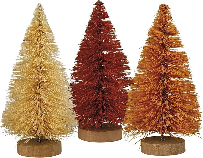 Primitives by Kathy Set 3 Autumn Small Bottle Brush Trees - Fall Colors - 3.5 Inches Tall | Amazon (US)