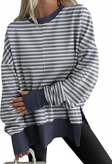 ANRABESS Women Oversized Sweatshirts Thumbhole Long Sleeve Hoodies Shirts 2025 Fall Side Slit Pul... | Amazon (US)