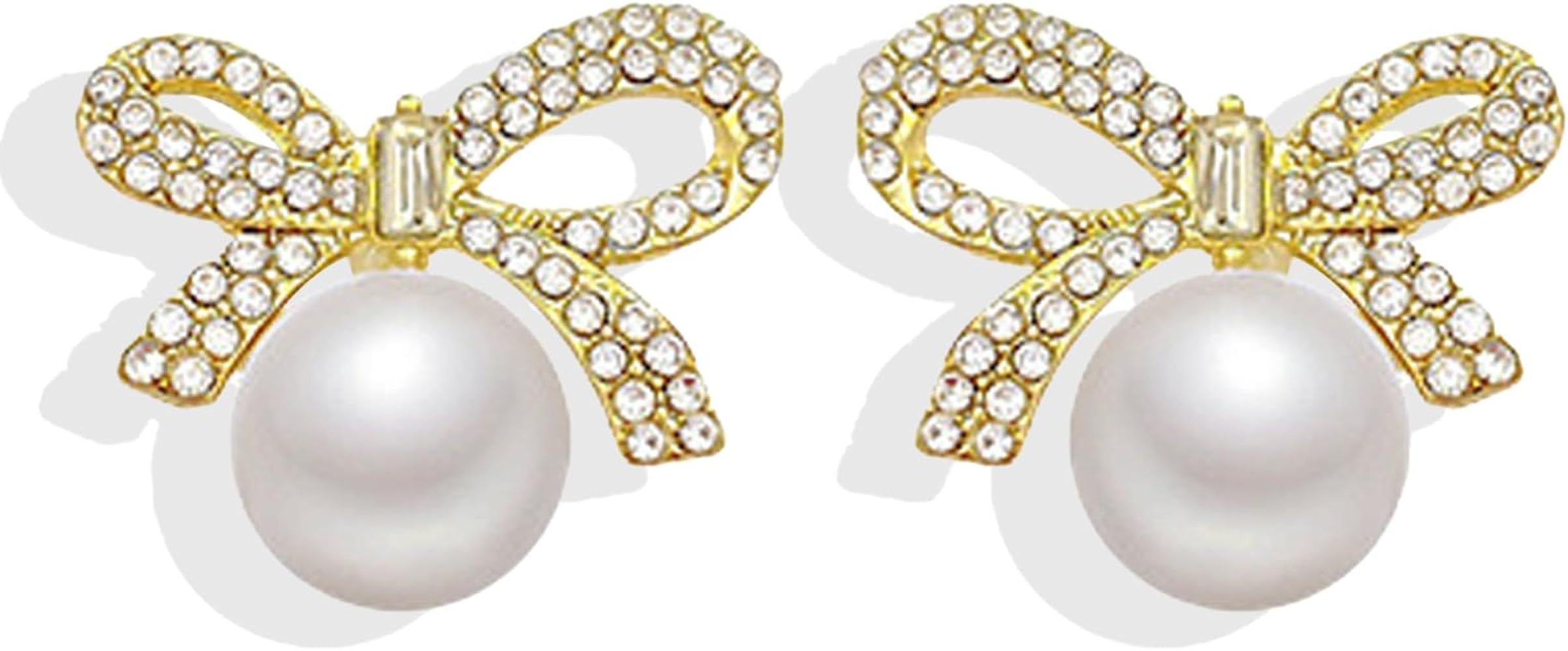 Silver Sparkly Bow Earrings for Women Rhinestone Chain Tassel Earring Crystal Fairy Teardrop Jewe... | Amazon (US)